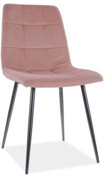 Valgomojo kėdė Mila Matt Velvet 63, rožinė, 41 cm x 45 cm x 86 cm