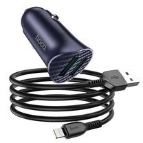 Automobilinis įkroviklis Hoco Z39, 2 x USB, mėlyna sp., 18 W