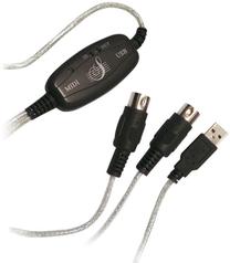 Adapteris Logilink MIDI in + MIDI out, USB, melna krās.