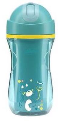Gertuvė su silikoniniu šiaudeliu Chicco Mix & Match 699125, 266 ml, 14 mėn., plastikas, žalia sp.