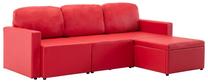 Sofa-lova VLX 3-Seater Modular Faux Leather, raudona sp., 149 x 216 cm x 72 cm