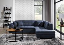 Kampinė sofa Pieretta Soro 76, mėlyna sp., dešininė, 205 x 260 cm x 80 cm