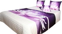 Lovatiesės komplektas Mariall 3D N38y, kreminė sp./violetinė sp., 220 cm x 240 cm