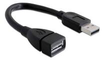 Adapteris Akyga AK-USB-23 USB 2.0 A male, USB 2.0 A female, 0.15 m, melna krās.