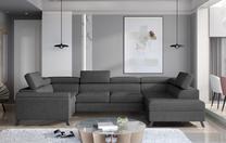 Kampinė sofa Escada Inari 96, tamsiai pilka sp., dešininė, 200 x 330 cm x 98 cm