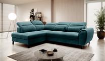 Kampinė sofa Noble Lukso 39, žalia sp., kairinė, 201 x 255 cm x 100 cm