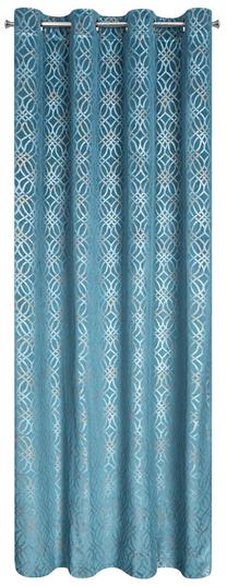 Nakts aizkari ZKPA-04, zila krās./šampanieša krās./sudraba krās., 140 cm x 250 cm