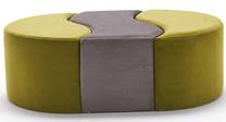 Pufas Hanah Home Alya 825BLC1624, ruda sp./šviesiai žalia sp./žalia sp., 120 cm x 80 cm x 40 cm