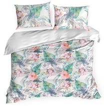 Gultas veļas komplekts Design 91 Ida 06 PTF-73, balta krās./zaļa krās./rozā krās., 70 x 80 cm, 200 x 220 cm