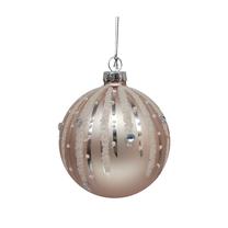Ziemassvētku eglīšu rotaļlietu komplekts Christmas Touch EBV045178, rozā krās., 8 cm, stikls, 3 gab.