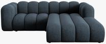 Kampinė sofa Micadoni Lupine Chenille, tamsiai mėlyna sp., dešininė, 228 x 175 cm x 70 cm