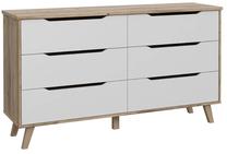 Komoda Forte Scandinavian, balta sp./medžio sp., 86.3 cm x 154.7 cm x 42 cm
