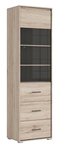 Vitrina Ronse S399-REG1W2S-DSAJ/SZW, ruda sp./pilka sp., 40.5 cm x 56 cm x 197 cm