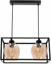 Светильник потолочный Candellux Sater 32-48165, E27, 2 x 40 Вт, янтарный цв. / черный цв.