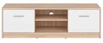 TV staliukas, ąžuolo/balta, 138.5 cm x 46.5 cm x 42.5 cm