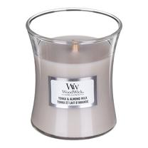 Žvakė, aromatinė WoodWick Tonka & Almond Milk, 30 h, 85 g, balta sp.