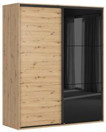 Skapis Flex, melns krās./artisan oak krās., 66 cm x 180 cm x 218 cm