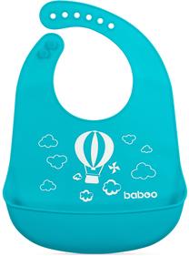 Детский нагрудник Baboo Transport, синий цв., силикон, 4 мес.
