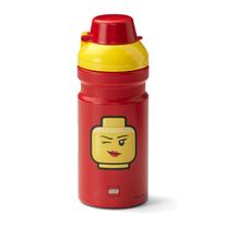 Ūdens pudele LEGO® Iconic Girl, sarkana krās., polipropilēns (pp), 0.39 l
