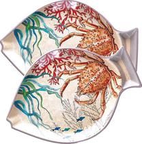 Šķīvis servēšanas Rose&Tulipani Sea Life, 33 cm x 23 cm, zila krās./sarkana krās./zaļa krās.