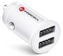 Automobilinis įkroviklis Forcell Mini Dual, 2 x USB, balta sp.