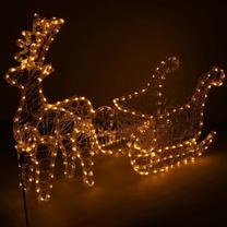 Dekoracija „Elnias“ Springos CL1220 su LED apšvietimu, 65 cm, 150 cm, balta sp.