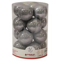 Ziemassvētku eglīšu rotaļlietu komplekts Giocoplast Natale, pelēka krās., 8 cm, 8 cm, plastmasa, 16 gab.