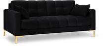 Sofa Micadoni Home Mamaia Velvet, juoda sp., 152 x 92 cm x 75 cm