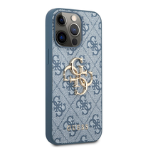 Telefono dėklas Guess Ring Stand, mėlyna sp., Apple