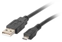 Vads Lanberg USB-A - microUSB CA-USBM-10CC USB 2.0 A male, Micro USB 2.0 B male, 3 m, melna krās.
