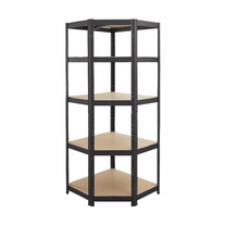 Kampinė lentyna 4IQ, 70 cm x 40 cm x 180 cm, 175 kg, juoda sp.