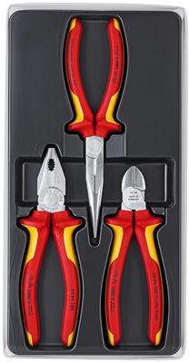 Plokščių replių komplektas Knipex Electro Set, 00 20 12, 3 vnt.