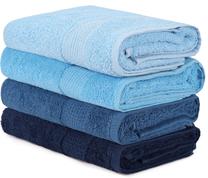 Vannas dvieļu komplekts Beverly Hills Polo Club Hand Towel Set 801, zila krās./zilimelns krās./gaiši zila krās., 90 cm x 50 cm, 4 gab.