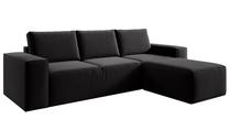 Kampinė sofa Silla Velvetmat 10, juoda sp., dešininė, 204 x 302 cm x 95 cm
