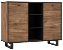 Komoda Forte Sewill SEWK231-M115, ąžuolo sp./juoda sp., 88 cm x 92 cm x 42 cm