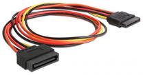 Vads Delock SATA 15 pin male, SATA 15 pin female, 0.5 m, sarkana krās.
