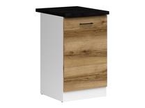 Apatinė virtuvinė spintelė Junona Line, ąžuolo sp./balta sp./juoda sp., 47 cm x 50 cm x 85.7 cm