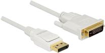 Провод Delock Displayport 1.2 male, DVI 24+1 male, 2 м, белый цв.