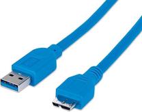 Vads Techly USB-A - micro-B USB 3.0 male, Micro USB male, 0.5 m, zila krās.