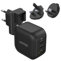 Telefono įkroviklis Unitek P1108ABK 3 Ports 66W, USB/2 x USB-C, juoda sp., 66 W