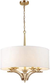 Valgusti rippuv CosmoLight Atlanta P05797AU-WH, E14, 5 x 40 W, valge v. / kuldne v.