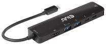 Centrmezgli Club 3D CSV-1596 USB-C male, HDMI/2x USB/2x USB-C/RJ-45 female, melna krās.
