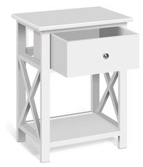 Naktinis staliukas ModernHome Night Stand, balta sp., 55.5 cm x 37 cm x 27 cm