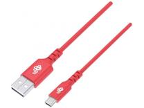 Kabelis TB Micro USB, Micro USB 2.0 Type B/1 x USB Type-A, 100 cm, raudona sp.