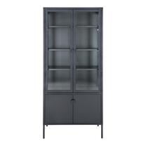 Vitrina House Nordic Brisbane, juoda sp., 80 cm x 35 cm x 180 cm