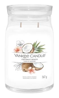 Свеча, ароматическая Yankee Candle Signature Coconut Beach, 60 - 90 час, 567 г, белый цв.