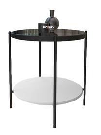 Kavos staliukas Kalune Design Tory, balta sp./tamsiai pilka sp., 55 cm x 55 cm x 50 cm