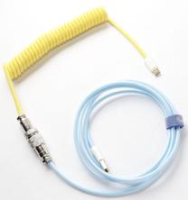 Tīkla kabelis Ducky Premicord Cotton Candy Cords, 1.8 m, dzeltena krās./gaiši zila krās.