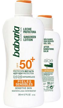 Losjonas įdegio priežiūrai Babaria Sensitive Skin SPF50, 300 ml