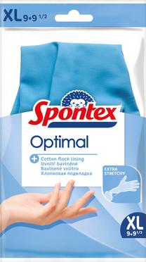 Cimdi gumija Spontex Optimal, zila krās., XL, 2 gab.